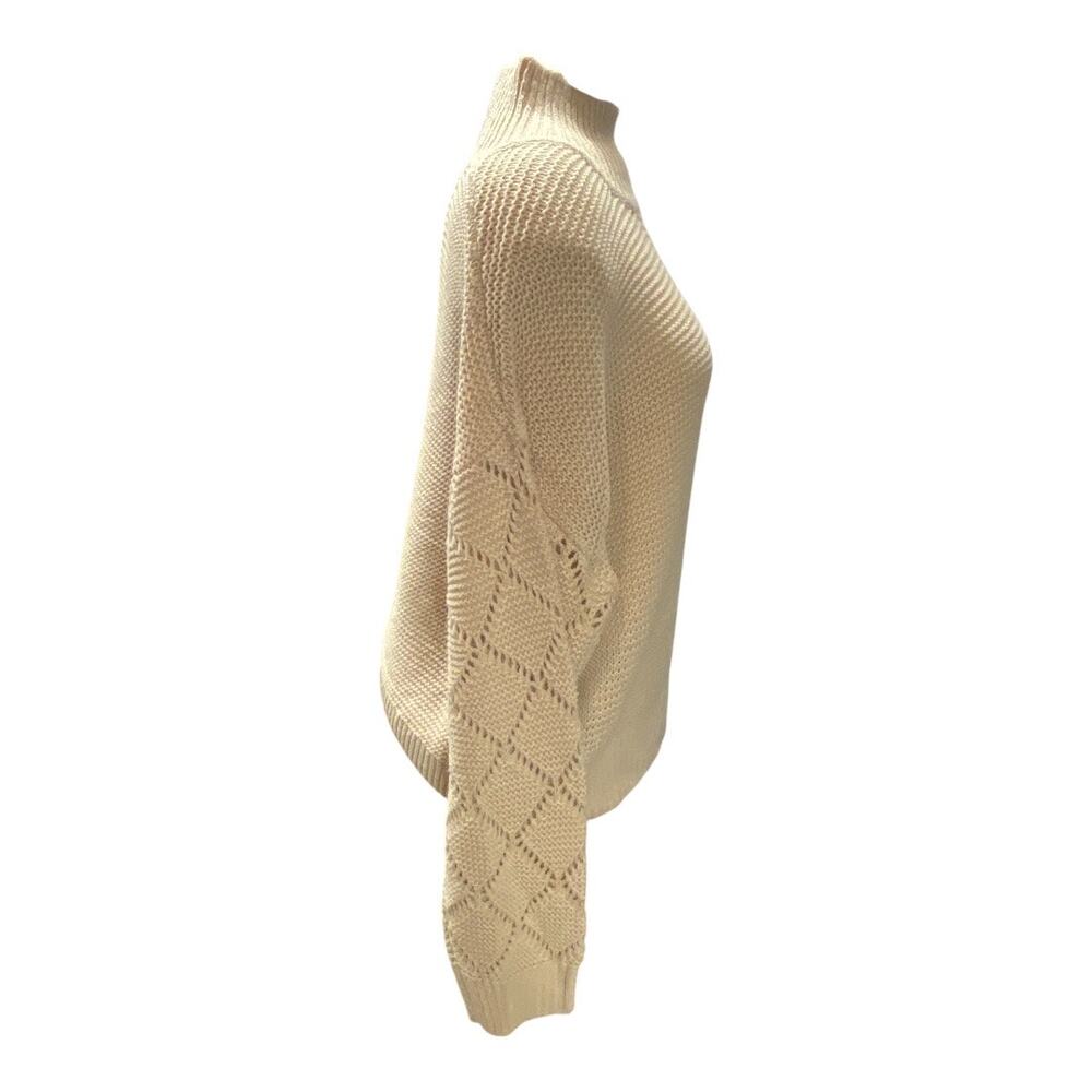 525 America Women's Size L Turtleneck Knit Sweater Tan Clean Girl Aesthetic NWT - Picture 3 of 7